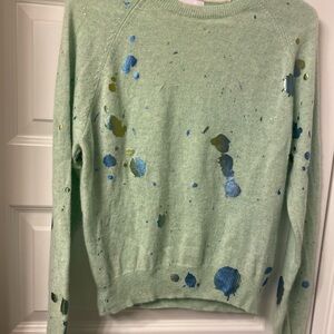 Brodie Green Foil Cashmere Sweater Size Small